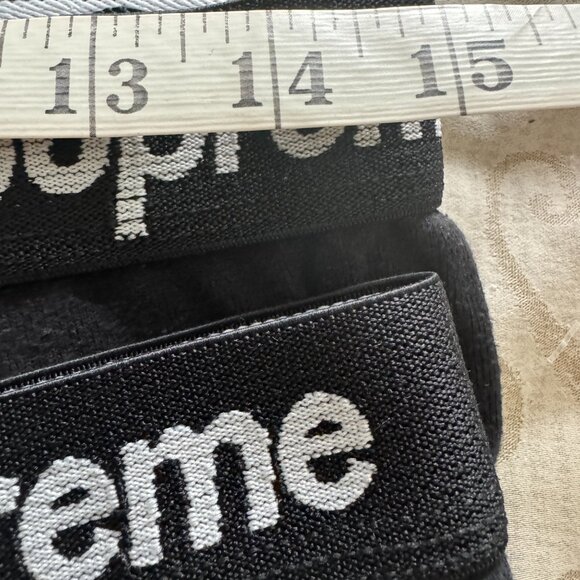 2 PAIR Supreme Hanes Boxer Briefs Large Black Very Good pre—owned condition. - Picture 3 of 6